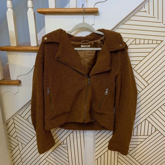 Max Studio Faux Shearling Zip Moto Jacket - Picture 6 of 12